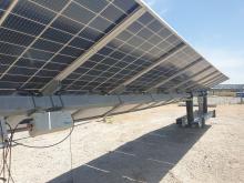 TrinaTracker product installed on solar panel row